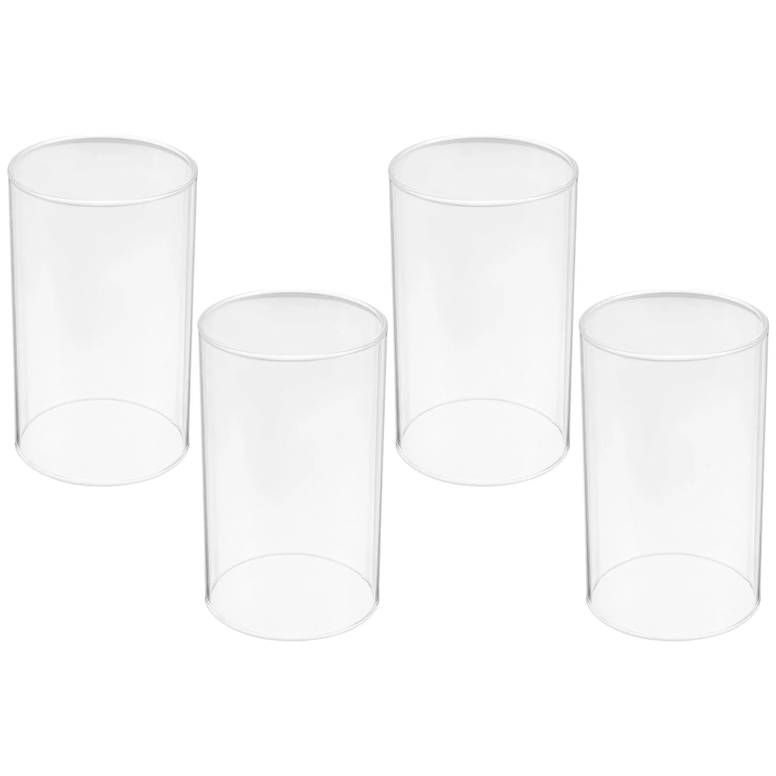 

4Pcs Glass Candle Shade Simple Transparent Aroma Cup Decorative Glass Cover