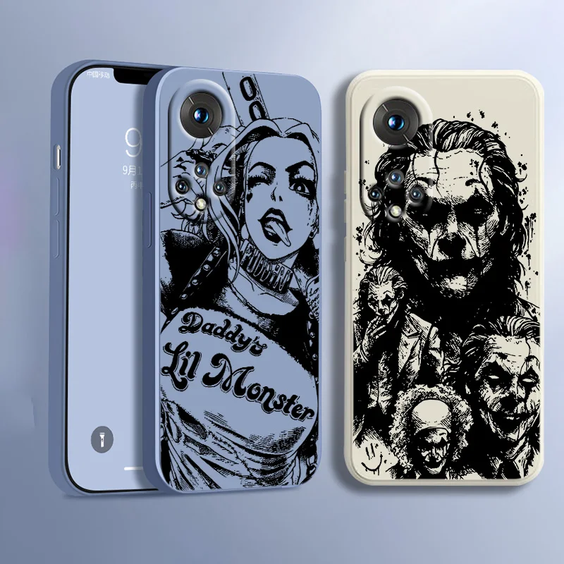 

Villain Harley Quinn Joker For Honor 70 60 50 30 20 X20 10X Pro Plus Lite Liquid Rope Silicone Candy Cover Phone Case