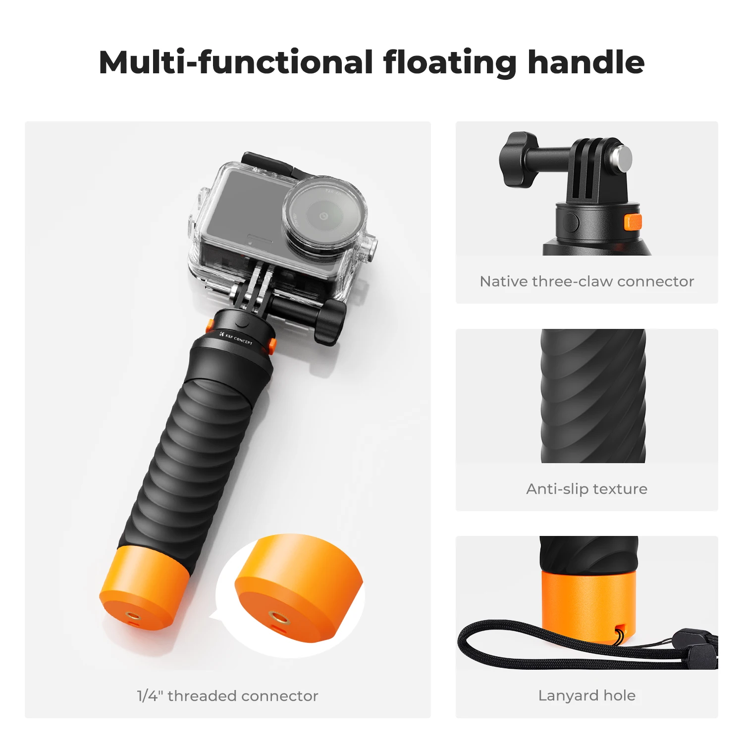 Водонепроницаемый чехол K&F Concept для DJI Osmo Action 6, комплект с плавающей ручкой, инструменты для дайвинга, аксессуары для экшн-камер, водонепроницаемый корпус (art.: 3920d99b4fd50) - 3920d99b4fd50