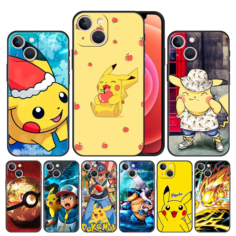 

Phone Case Cover for iPhone 11 12 13 Pro Max Xs 7 8 Plus 6 5 SE XR Mini TPU Original Fashion Shell Bag Pokeball Pokemon Anime