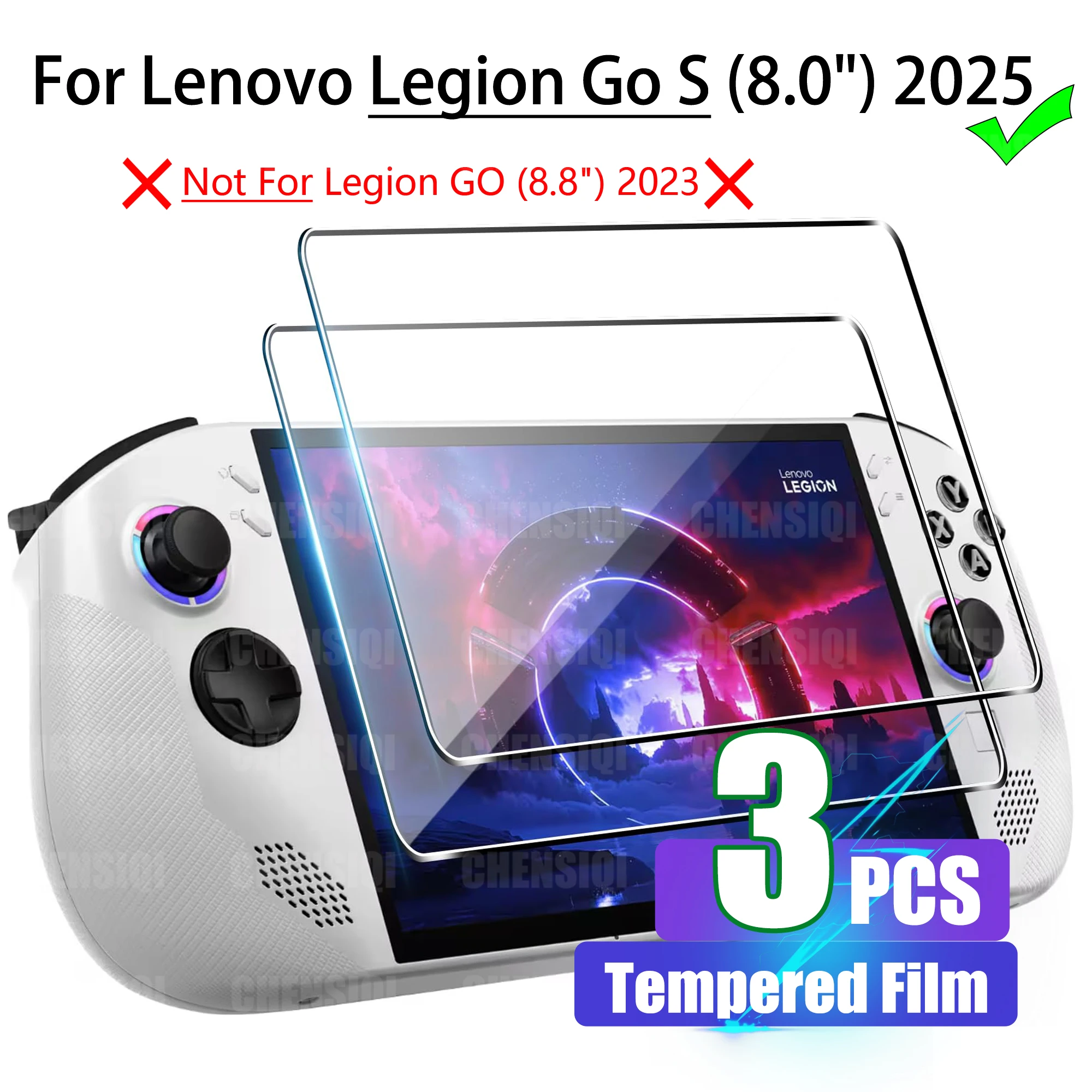 Фото Защитное стекло для Lenovo Legion Go S 8,0 дюйма (выпуск 2025), твердость 9H HD, защитная пленка для экрана с защитой от отпечатков пальцев, закаленная пленка №1