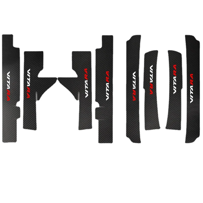 

For Suzuki Vitara SX4 S-Cross Protect Car Door Protect Strip Edge Guard Trim Carbon Fiber Leather Exterior Parts Accessories