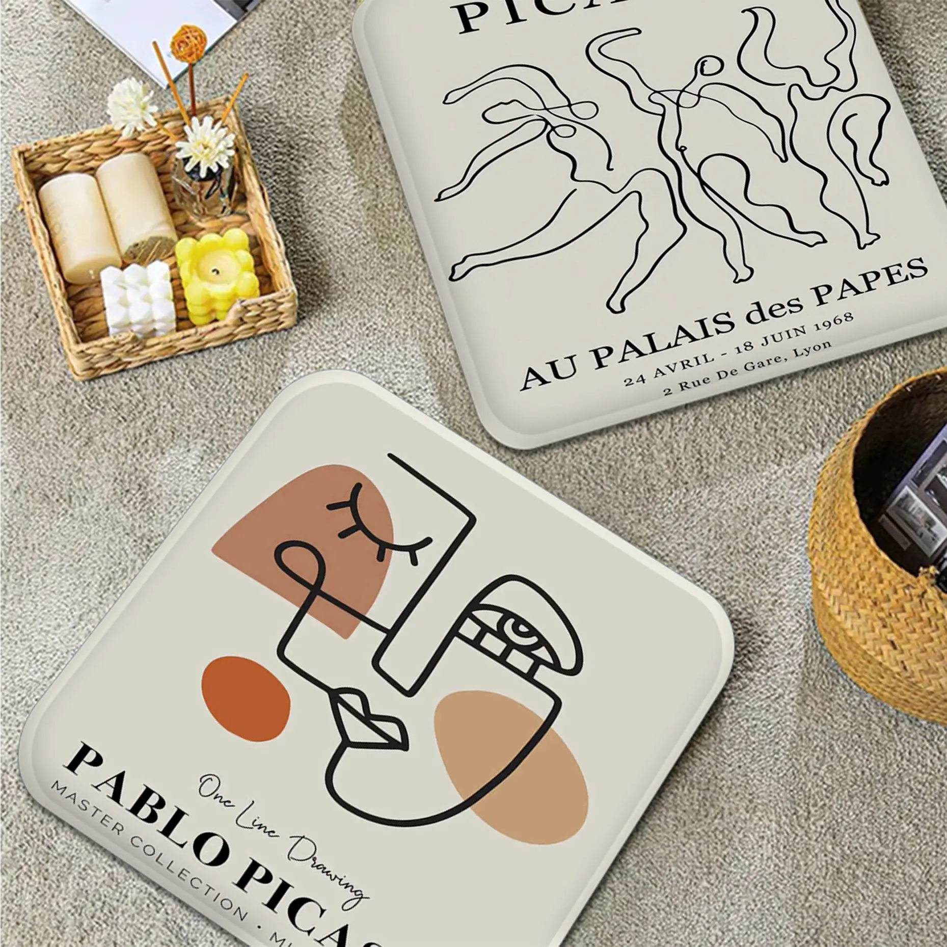 

Picasso Dancer European Seat Cushion Office Dining Stool Pad Sponge Sofa Mat Non-Slip Sofa Decor Tatami