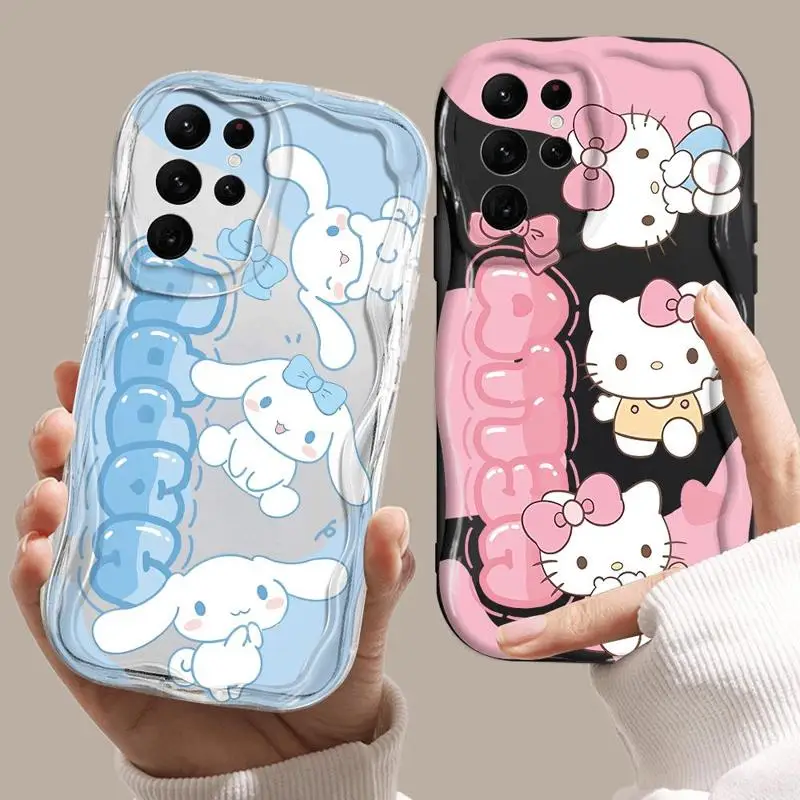 Sanrio Cinnamoroll Hello Kitty чехол для телефона Samsung Galaxy S23 24 Ultra S22 S20 FE S21 Plus 5G S910 S22Ultra матовый