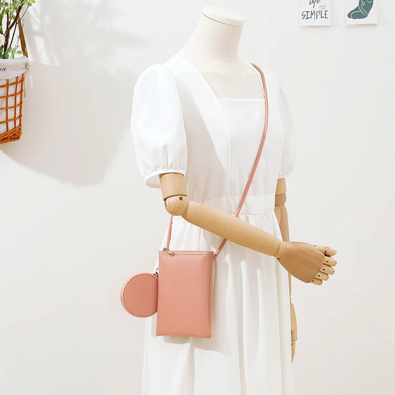 

2022 Fashion Mini Macaron Shoulder Bags for Women Multifunctional Cell Phone Crossbody Bag PU Leather Zipper Purses and Handbags