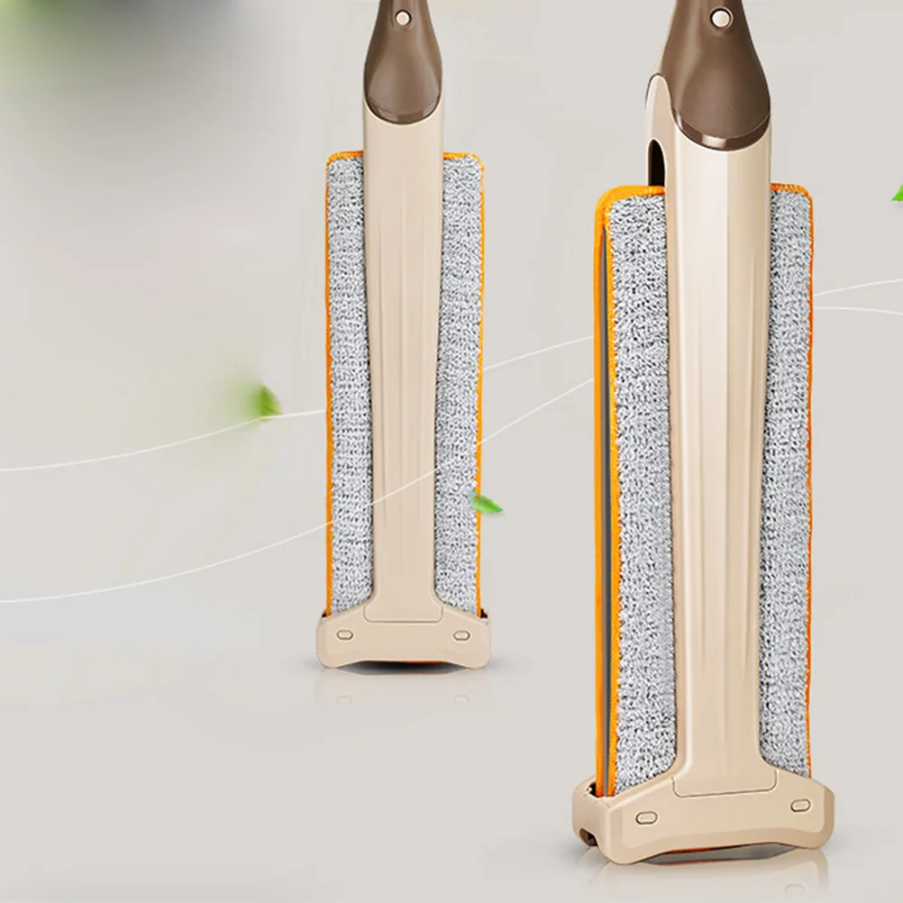 

Floor Mop Double Sided Non Hand Washing Flat Mops Wooden Dust Push Mop Home Cleaning Tools(Khaki)