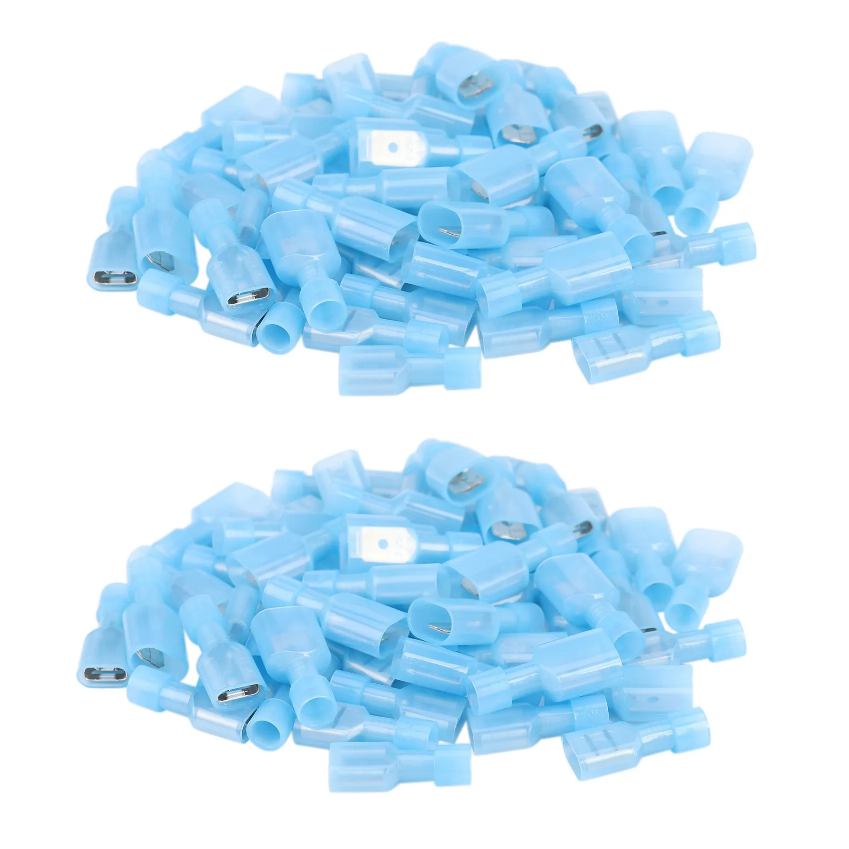 

100pcs Female & Male Fully Insulated Wire Terminals Connector Nylon Spade Connectors Blue