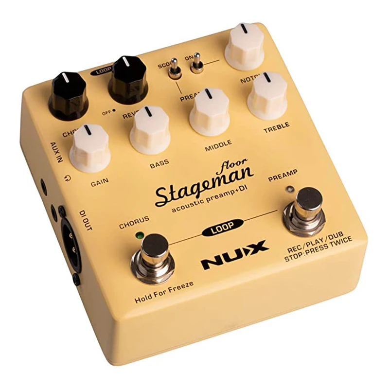 NUX Stageman напольный акустический преамп/ди педаль с хором реверберацией стоп и 60