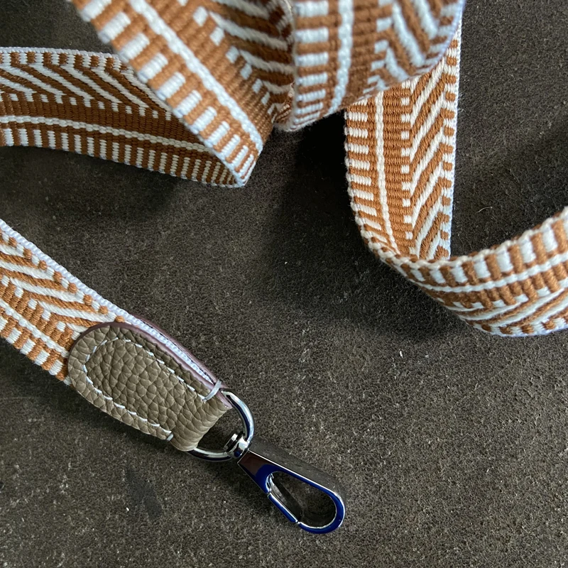 Evelyn Bag With Shoulder Strap Color Woven Canvas Shoulder Strap All-match Leather Diagonal Bag Strap Accessories