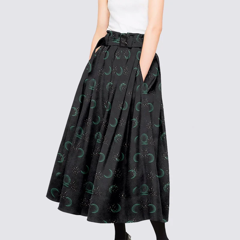 

Commuter French print half-body skirt 2022 spring elegant fashionable high waist A-line skirt female thin