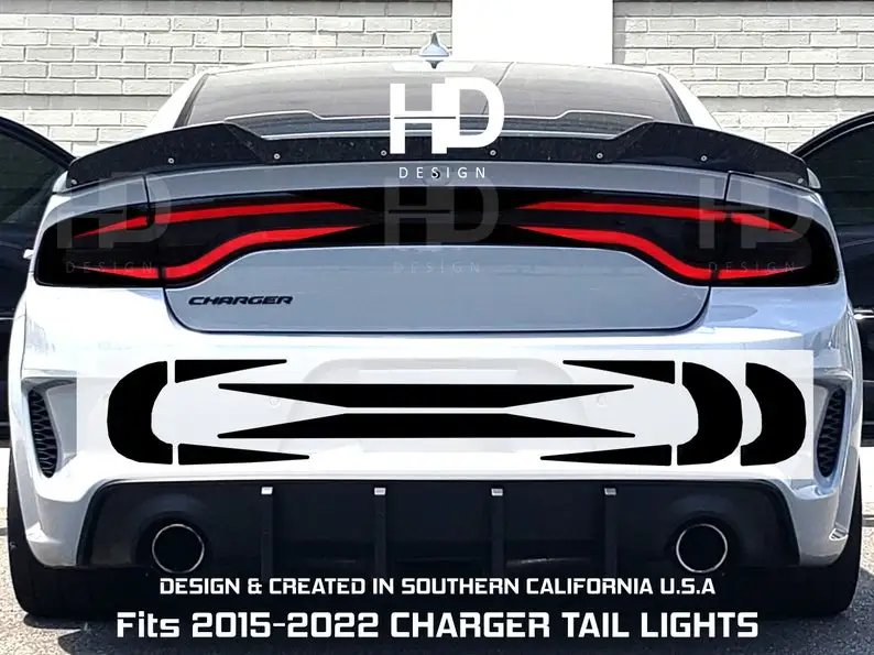 

HDUSA 01 Tail Light Race Track Black Vinyl Overlay Decal Cover Fits Dodge Charger 2015 2016 2017 2018 2019 2020 2021 2022