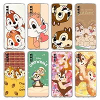 cute chip and dale phone case for samsung galaxy a50 a70 a20 a30 a40 a20e a10 a10s a20s a02s a12 a22 a32 a52s a72 5g clear cover