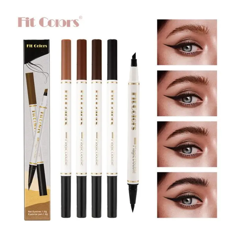 

Double Eyeliner Water Eyebrow Pen European and American Waterproof Sweat-proof Long-lasting Anti-blooming Machete Eyebrow Pen