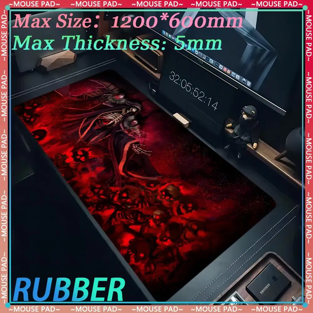 Anime O_OVERLORD computer game player desk mat 1200X600MM super large new keyboard rubber mouse pad
