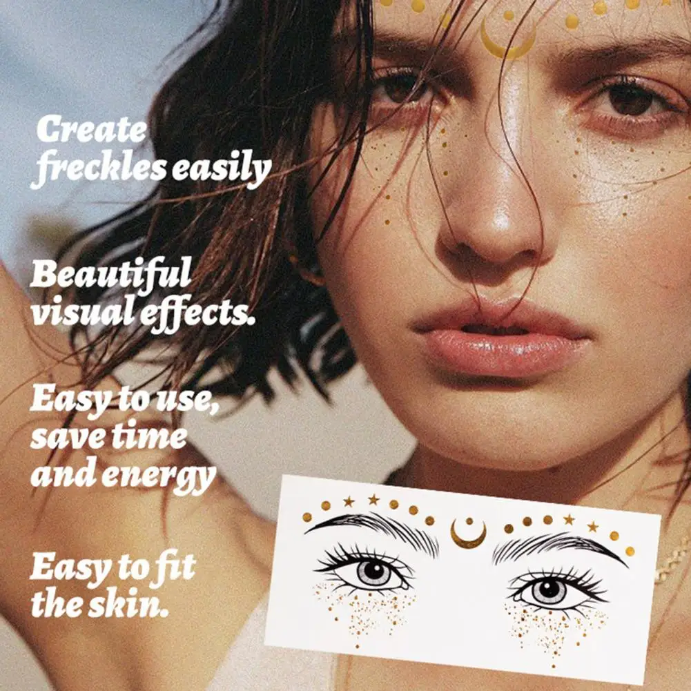 Наклейки для татуировок с веснушками водостойкие наклейки лица мерцающие