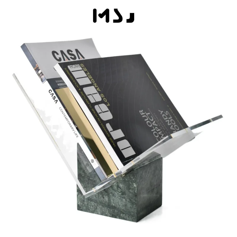 

Marble Acrylic File Holder Organizer Mail Book CD Records Sorter Magazine Shelf Newspaper Clip Binder for Home Office Decoration