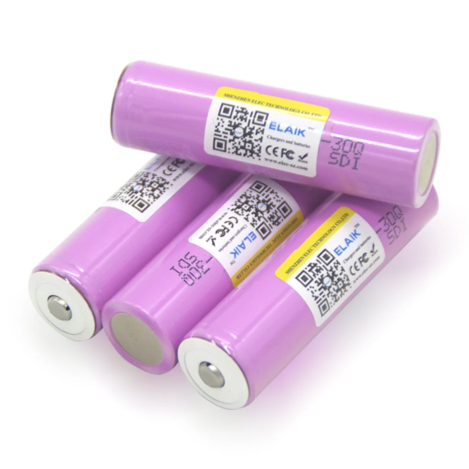 

2 шт. ELAIK 18650 3,7 v ICR18650 30Q 18650 3000mAh li ionen akku