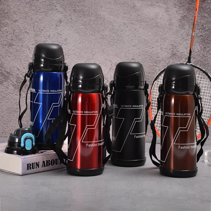 

800ml Stainless Steel Vacuum Thermal Water Bottle with Two Caps Travel Thermos Flask Insulated Drinking Water Bottle Sports