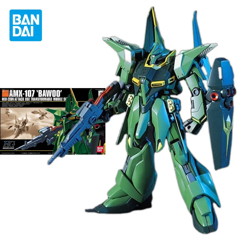 

Bandai Original GUNDAM HGUC AMX-107 BAWOO 1/144 Anime Action Figure Assembly Model Toys Collectible Gifts For Children