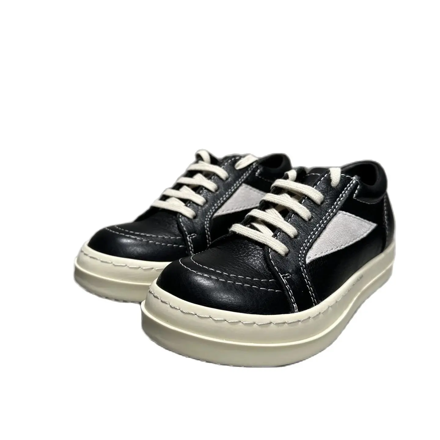 Кроссовки детские кожаные на шнуровке повседневная Весенняя уличная одежда