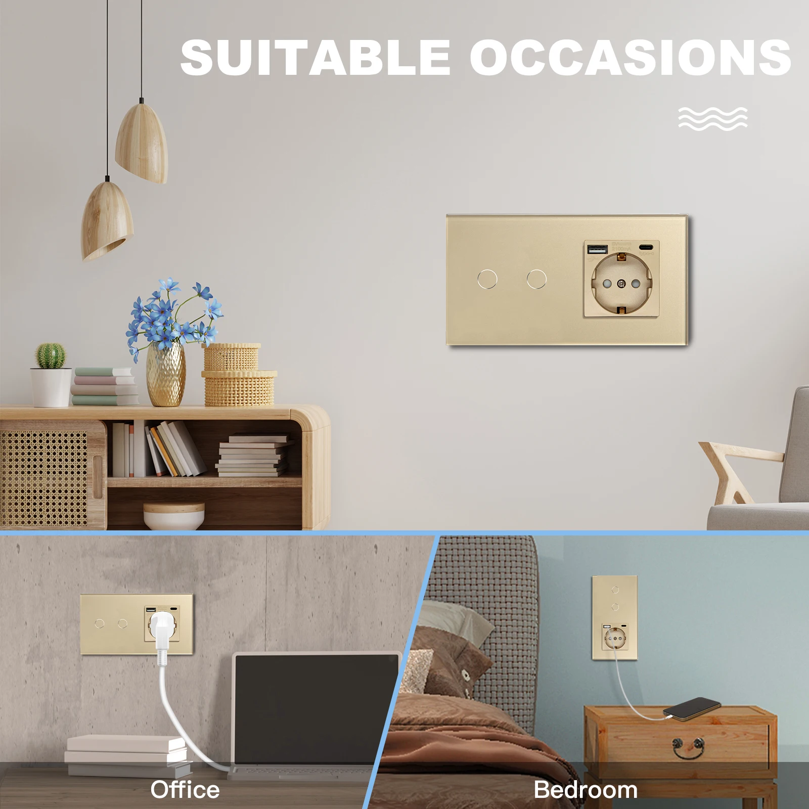 Настенный сенсорный выключатель BSEED 1/2/3 клавиши 1 канал светильник европейская