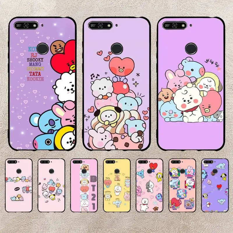 

Cute Kpop Cartoon B-BT21 Phone Case For Xiaomi 11 10 12Spro A2 A2lite A1 9 9SE 8Lite 8explorer F1 Poco 12S Ultra Cove