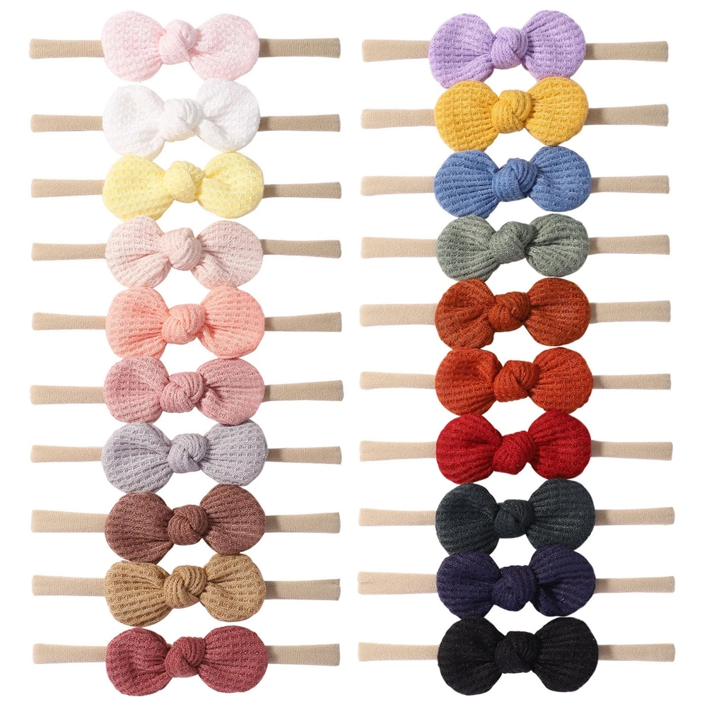 

1Piece 2.5Inches Cute Small Bows Headband For Kids Girls Lovely Solid Color Bow Nylon Elastic Hairband Headwear Hair Accessories