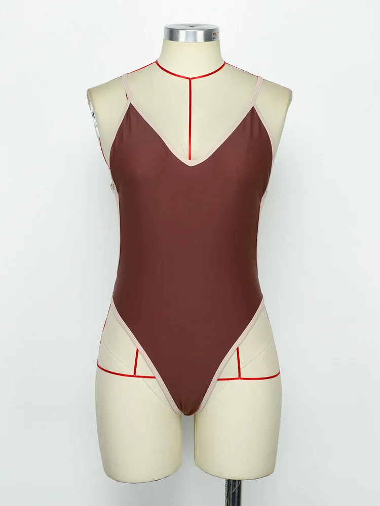 COOBBU черный слитный купальник женский купальный костюм с леопардовым принтом