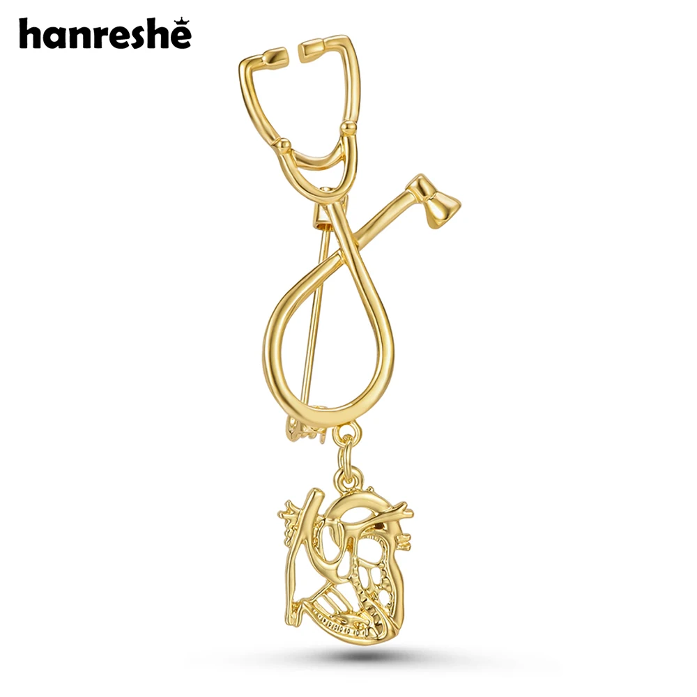 Hanreshe Полое Сердце Очаровательная Брошь Медицинская Кардиология Булавки