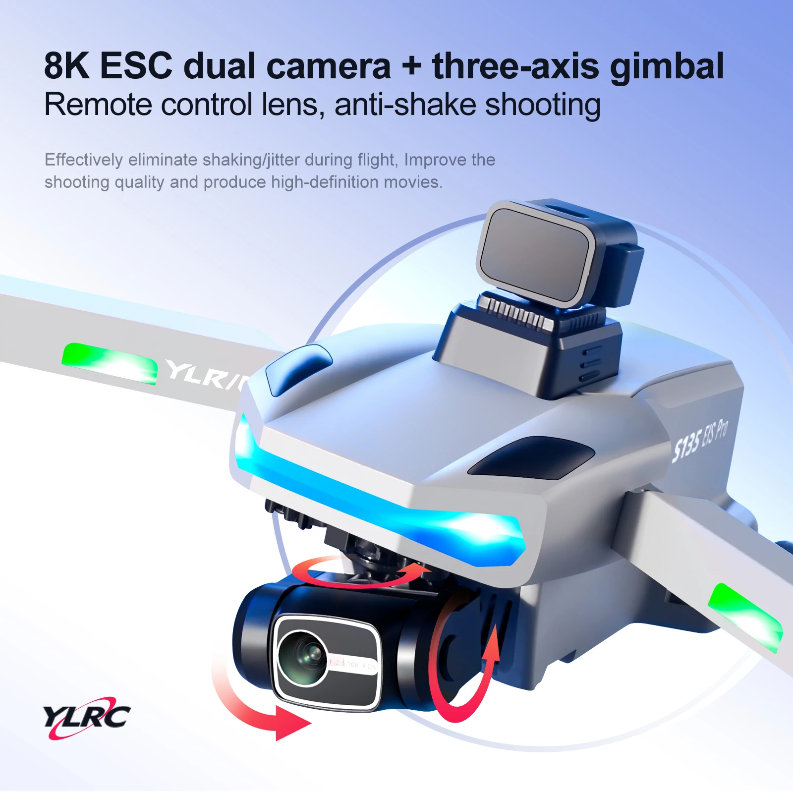 Квадрокоптер S135 с GPS 8K профессиональная двойная HD-камера 3-осевой карданный