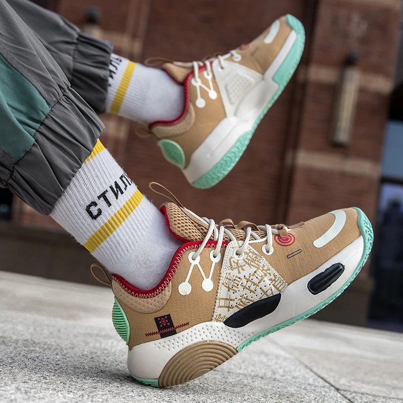 High Quality Comfortable Breathable Basketball Shoes 2023 Spring New Mens Sports Fashion Anti-slip Rubber Outsole Shoes 36-45