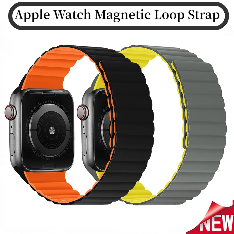 Silicone Magnetic Strap for Apple watch UItra 8 7 45mm 41mm 6 5 4 SE 44mm 40mm Replacement bracelet wristband iWatch 3 42mm 38mm