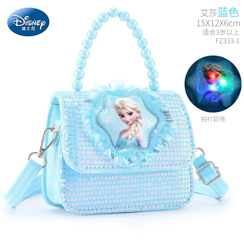 2022 New high-quality original Disney children's handbag, luxury ice princess image girl messenger bag