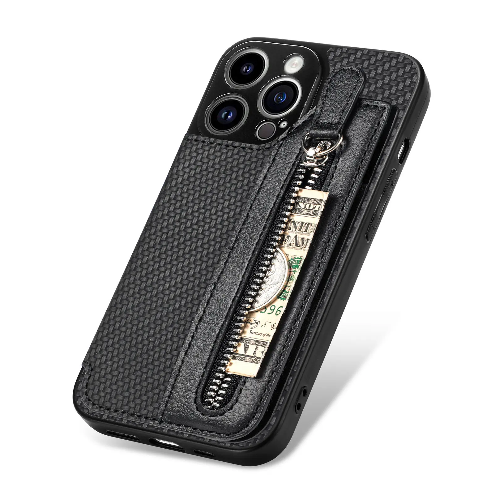 Чехол-кошелек на молнии с 4 отделениями для карт VIVO S18 Pro S18E S17 S17E S16 S16E кожаный чехол