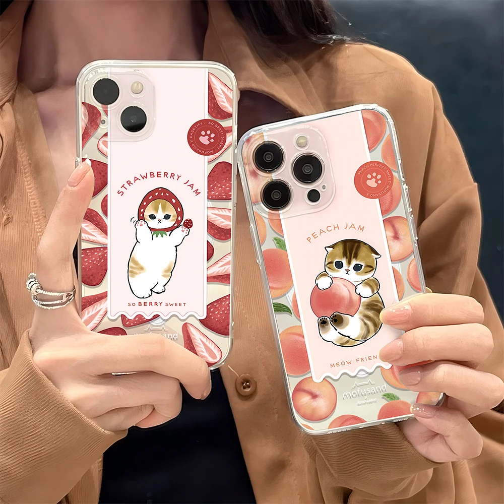 Милый мультяшный магнитный чехол для телефона M-mofusands cat Magsafe iPhone 16 15 14 13 12 11 8 7 Plus Pro