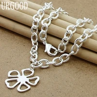 925 sterling silver 18 inches four leaf clover pendant necklace for women fashion gift party wedding jewelry