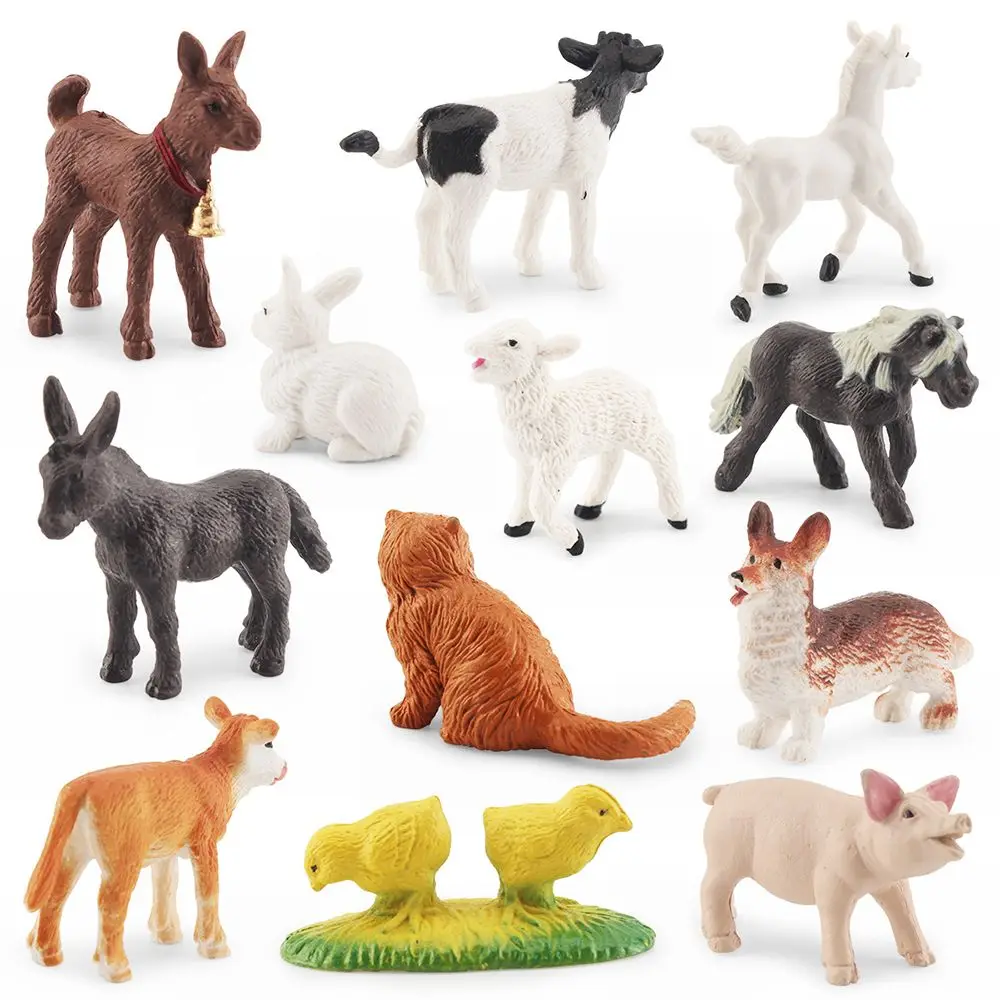 

Landscape Kids Cognition Educational Toys Dog Rabbit Chicken Farm Livestock Figurine Horse Pig Cat Animal Cubs Model