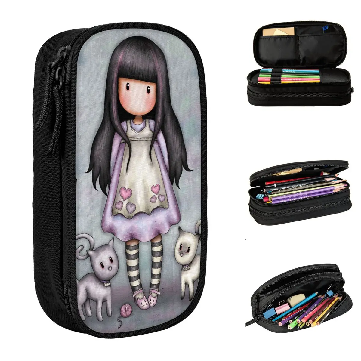 

Santoro Gorjuss Pencil Case Pencilcases Pen Holder Kids Large Storage Bag School Supplies Zipper Stationery