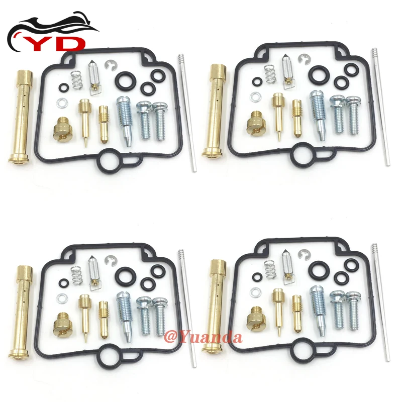

4Set Carburetor Pilot Screw Needle Float Valve Bowl Chamber Gasket Rebuild Parts Repair Kit for Suzuki Bandit 400 GSF400 GSF 400