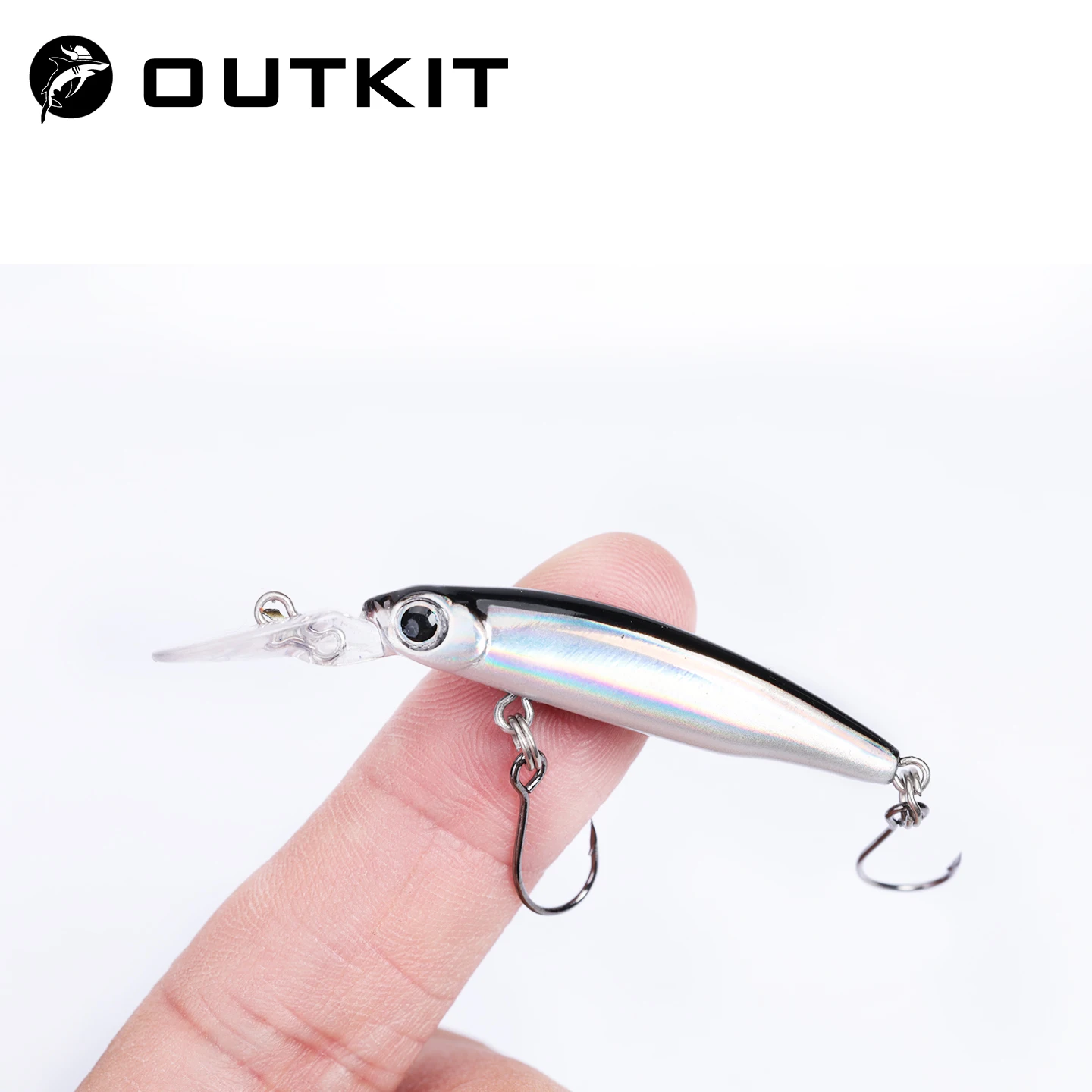 Фото OUTKIT Мини Тонущая приманка для гольяна Longtongue Plate 1,8 г/40 мм Рыболовная приманка для гольяна с одним крючком с лазерным покрытием Приманки для форели №1