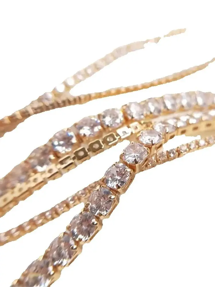 14-каратное позолоченное цепочка с австрийским цирконом бриллиантовая когтями