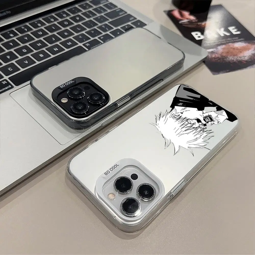 Чехол для телефона S_satoru G_gojo iPhone 16 Pro Max 15 14 13 12 X XR XS XSMAX 8 7 Plus цветной серебристый