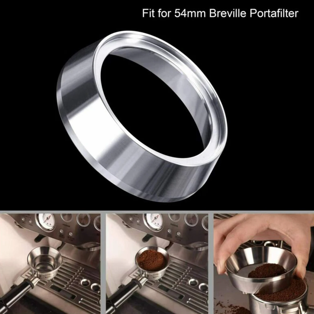 

54mm Espresso Dosing Funnel Stainless Steel Coffee Dosing Ring For Brewing Bowl Coffee Powder Basket Spoon Tool Coffeeware