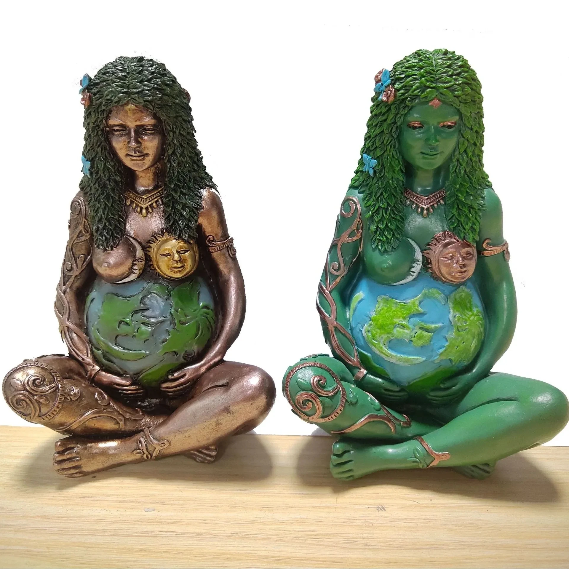

Resin Statue of The Earth Victory Goddess Giya Earth Mother Sculpture Ornaments Nordic Living Room Decoration Desk Accessories