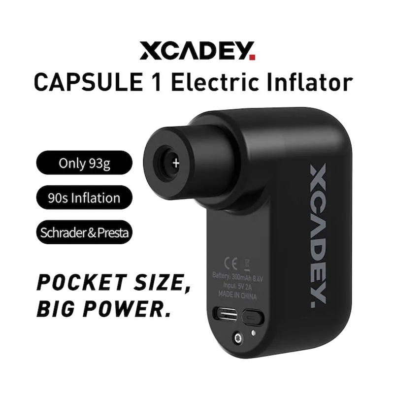 Фото Электрический насос для накачивания XCADEY, 100 фунтов на квадратный дюйм, мини-электрический насос для накачивания велосипедных шин, портативный перезаряжаемый велосипедный насос TPY-C, накачка 90 s №1
