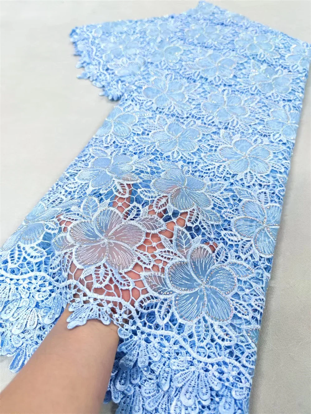 Роскошная красивая африканская фототкань кружевная ткань из гипюра 2024