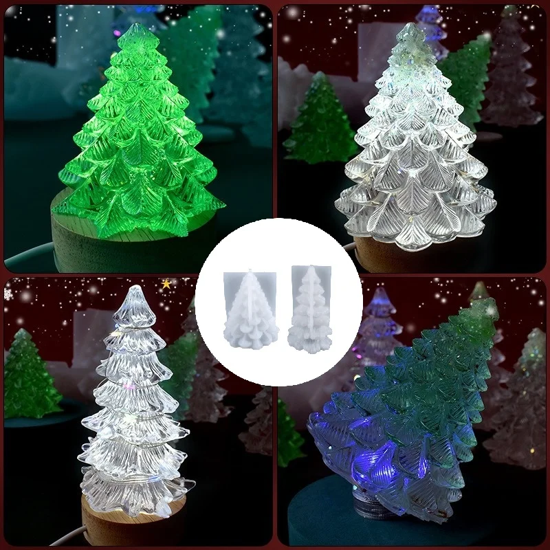 

DIY кристальные эпоксидные украшения 3D трехмерная рождественская елка силиконовая форма смола набор эпоксидной смолы и формы