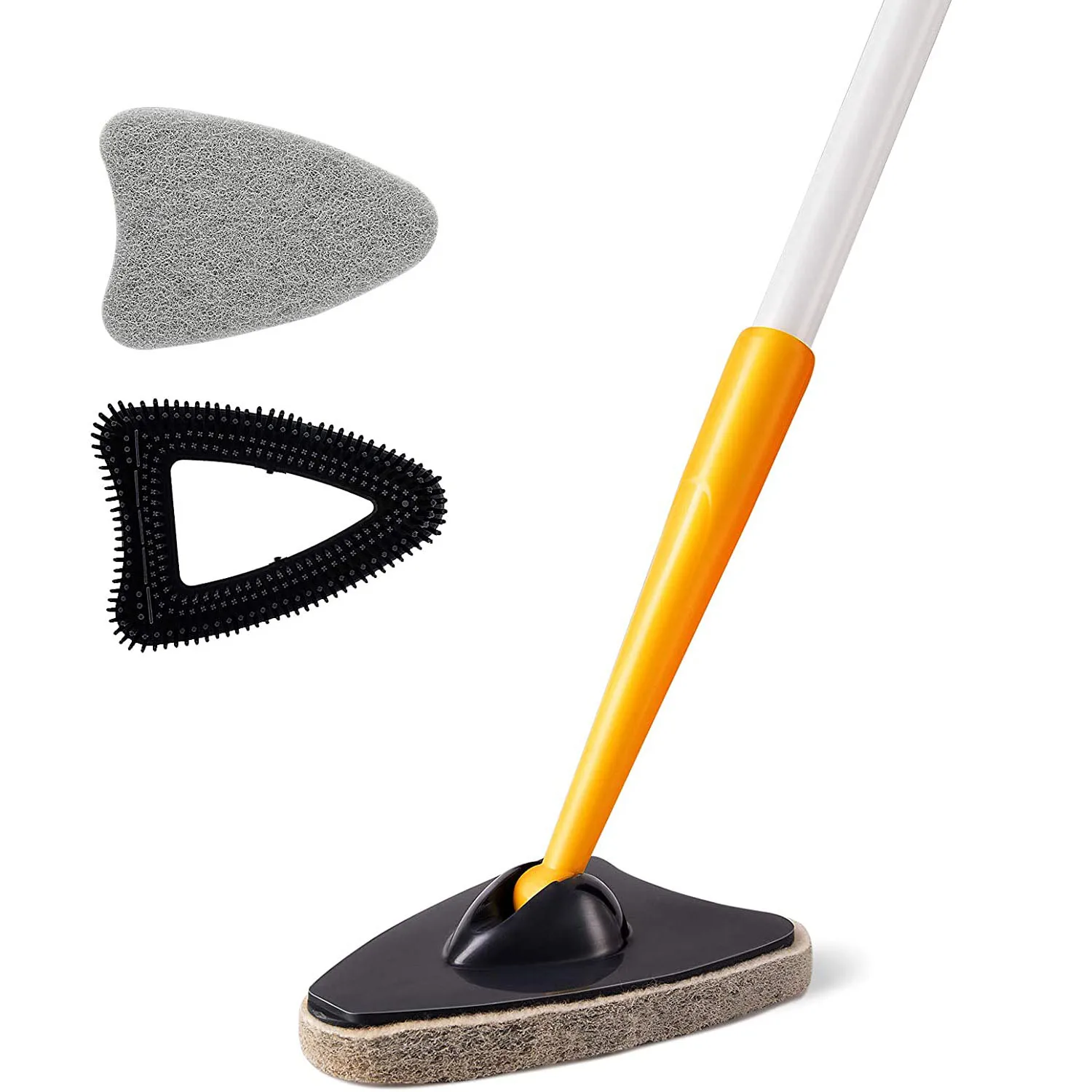 

Tub Tile Scrubber Brush with 2 Scouring Pads 1 TPR Brush Head No Scratch for Cleaning Bathroom Kitchen Toilet Wall Tub Tile Sink