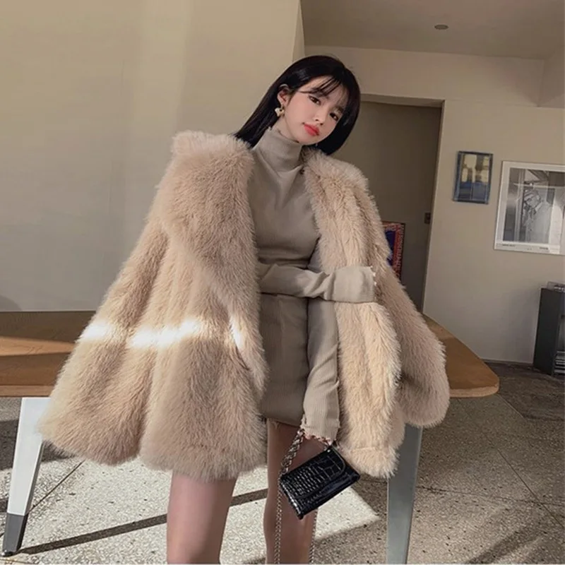 Enlarge Favourite Overcoat Female Fur Coat Fur Thick Winter Office Lady Other Fur Yes Real Fur Winter Coat Female