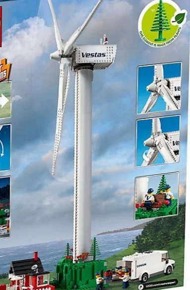 

844pcs Expert Motorized Vestas Wind Turbine Tower Hill Green Energy 11394 Model Building Blocks Toy Compatible With Bricks